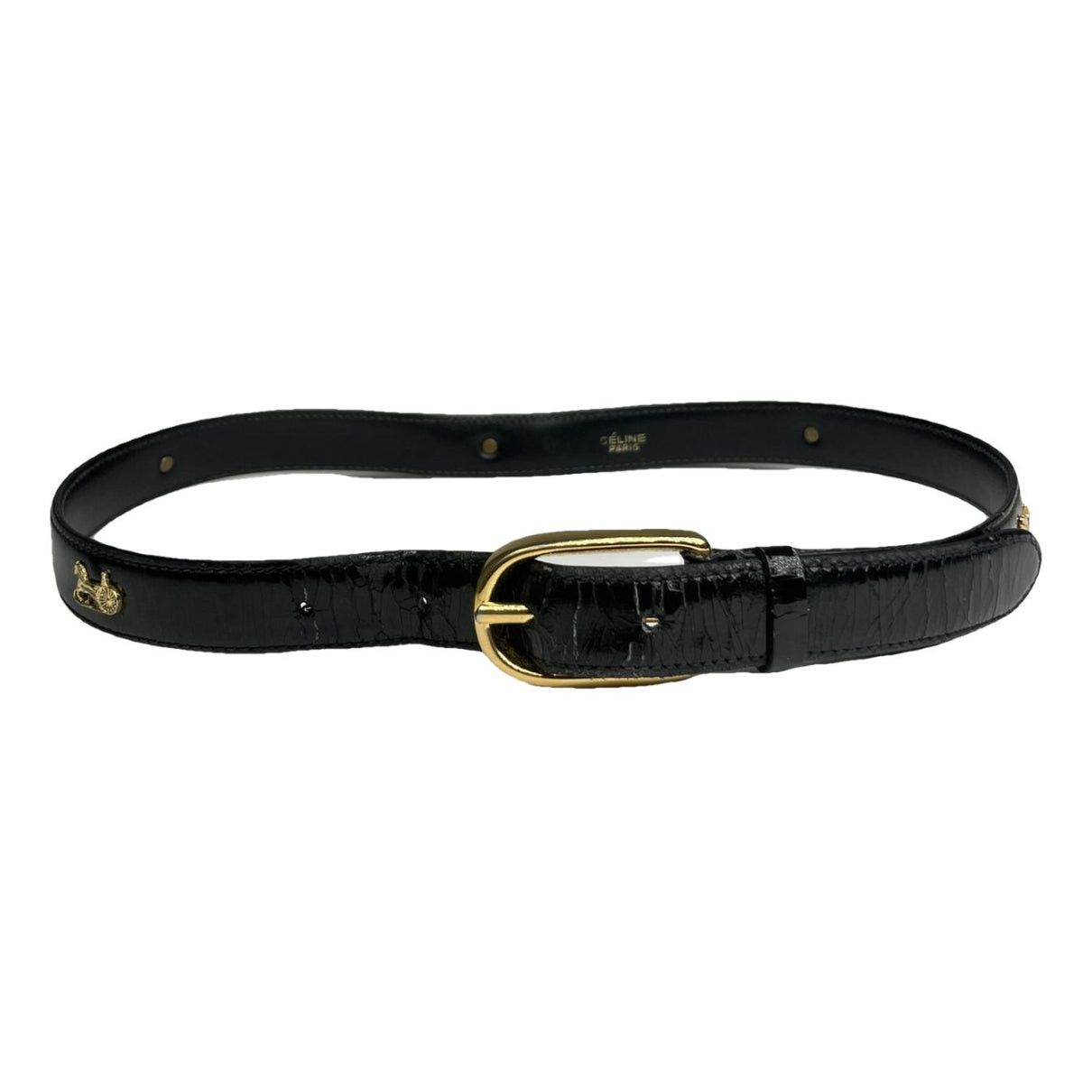 Celine Triomphe Black Patent Leather Belt Size ONE SIZE - 1 Thumbnail