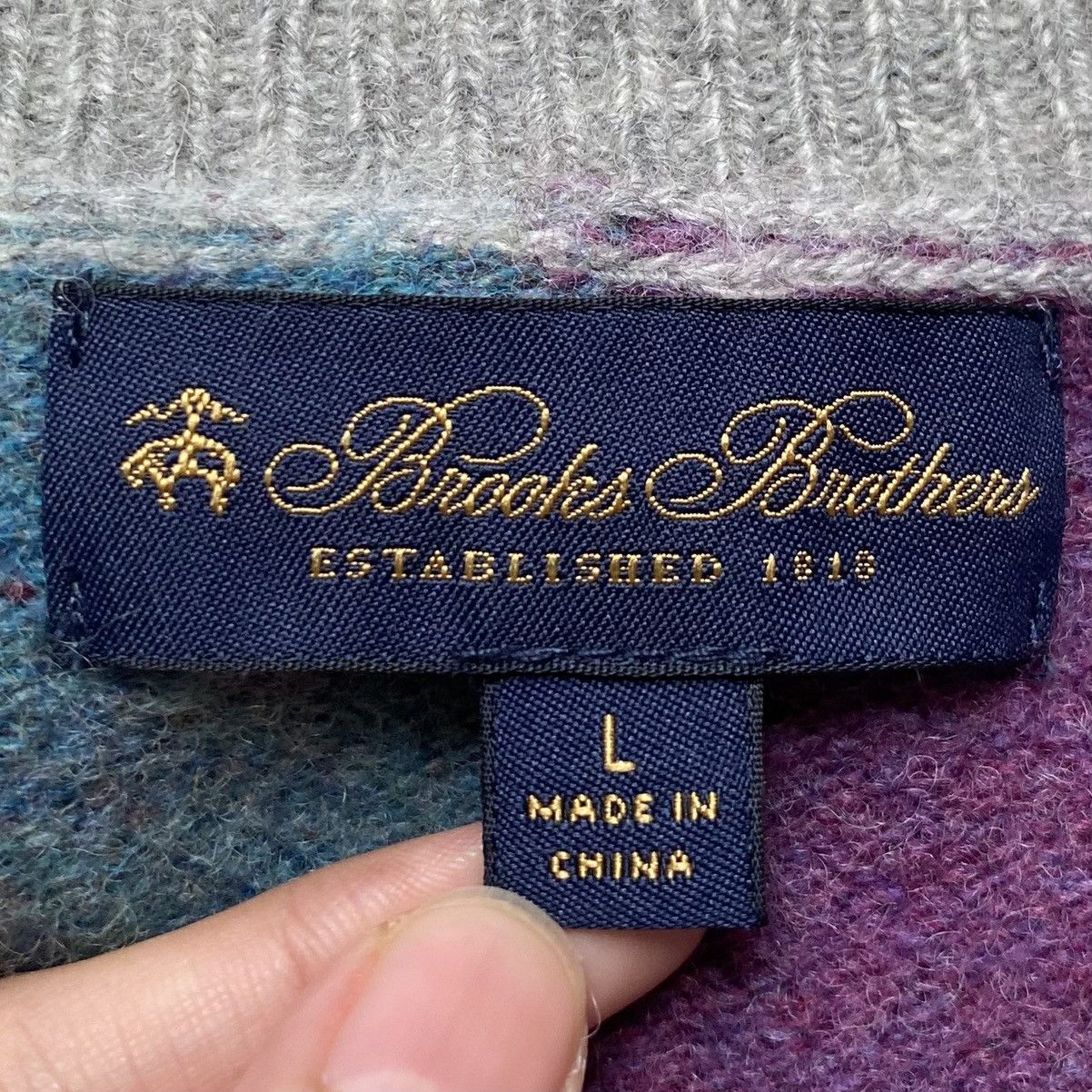 Brooks Brothers Vintage Brooks Brother Wool Sweater 1990s Size US L / EU 52-54 / 3 - 9 Thumbnail