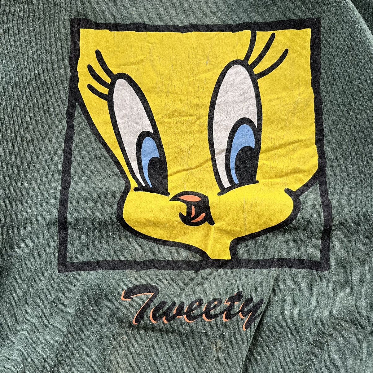 Cartoon Network × Vintage 💥RARE Vintage Looney Tunes Tweety Box Logo Sweetshirts 90s Size US M / EU 48-50 / 2 - 2 Thumbnail