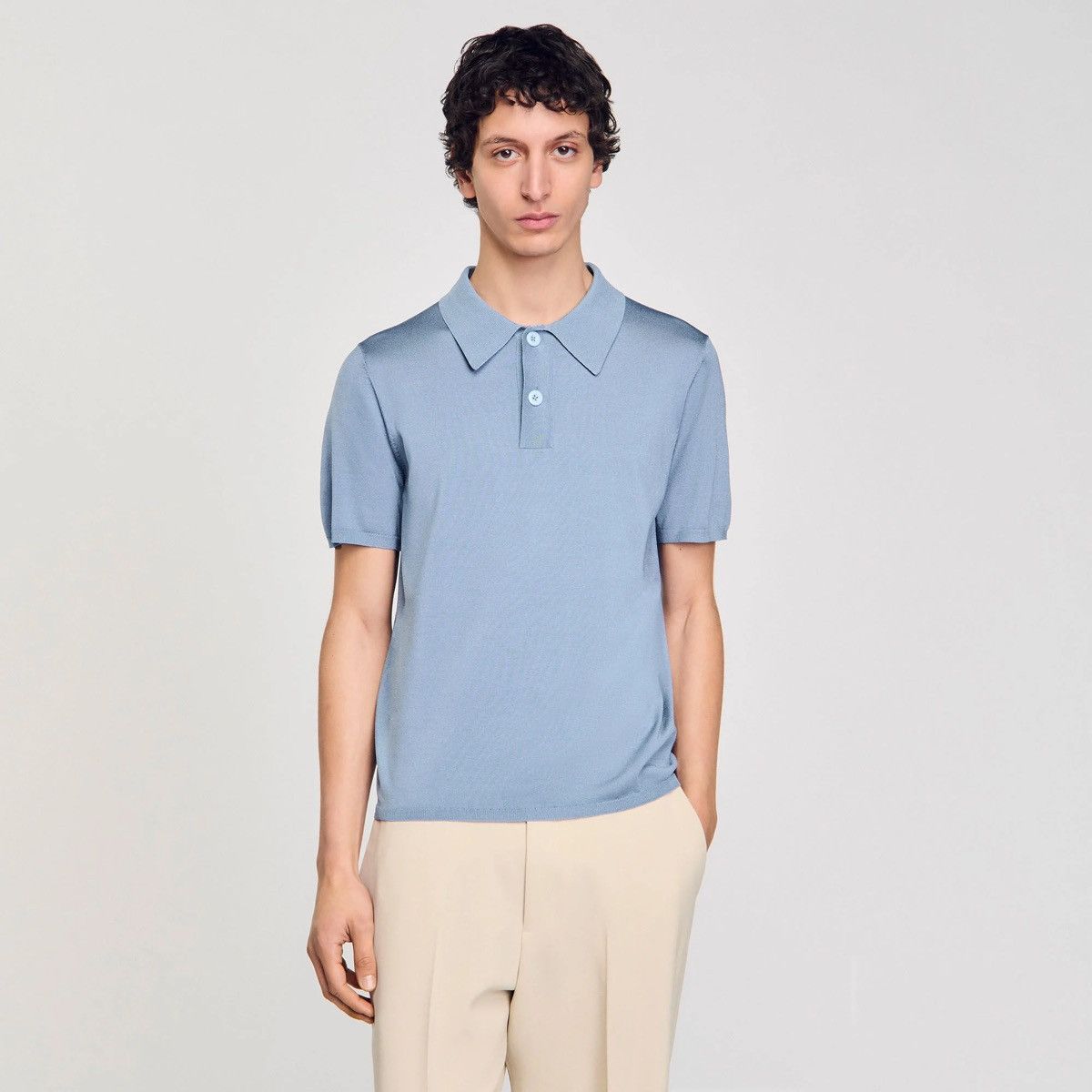 Sandro 🔥🔥 Sandro Paris Blue Knitted Polo Shirt Size US M / EU 48-50 / 2 - 9 Thumbnail