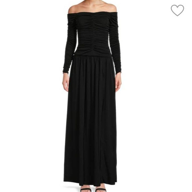Tanya Taylor ​Marla Ruched Maxi Dress in Black Size 0 NWT