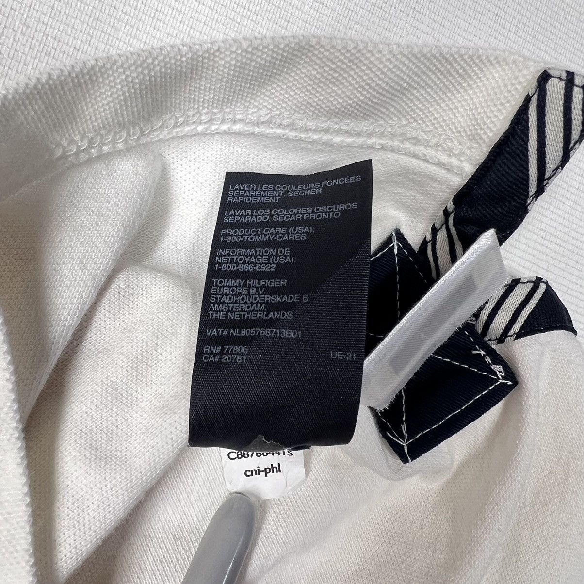 Tommy Hilfiger Tommy Hilfiger Polo Blue Yellow Custom Fit White Golf Flag Size US L / EU 52-54 / 3 - 13 Thumbnail