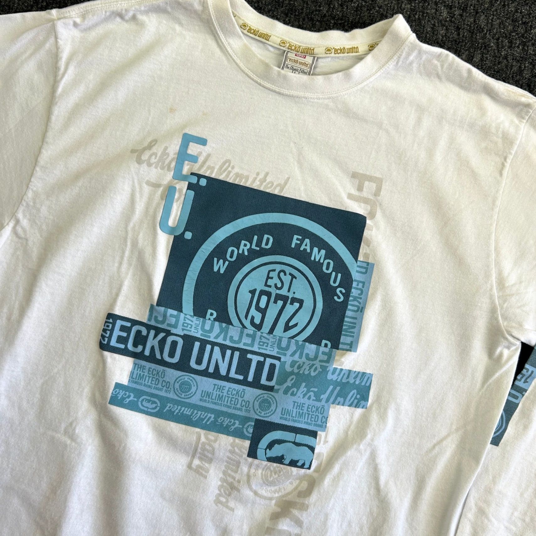 Ecko Unltd. VINTAGE Ecko Unltd. Shirt L White Graphic Sleeve Long Sleeve Crew Neck Mens 90s Hip Hop Streetwear Size US L / EU 52-54 / 3 - 2 Thumbnail