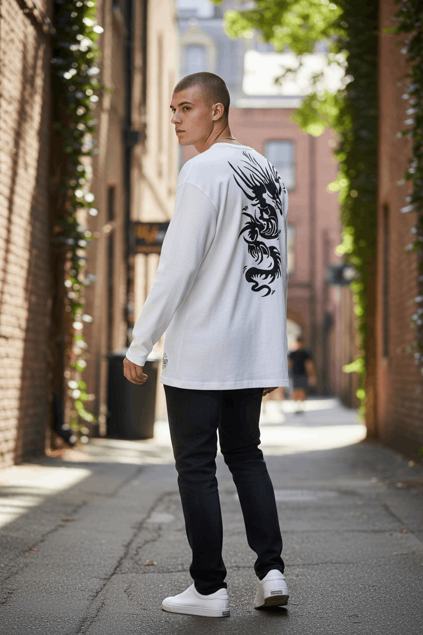 Avirex Avirex Beast Skulls Dragon Long Shirts Size US XL / EU 56 / 4 - 3 Thumbnail