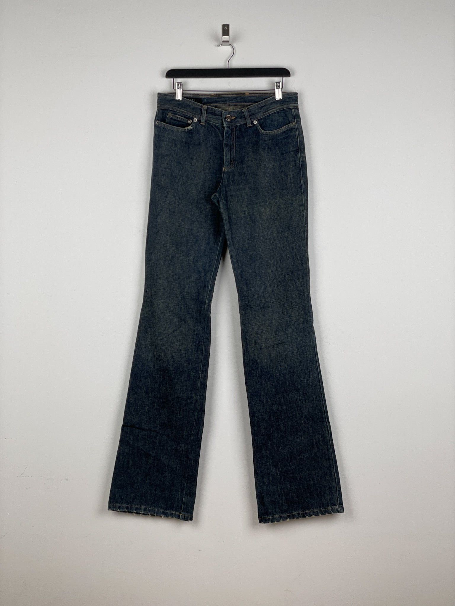 Gucci by Tom Ford SS02 Flared Sanded Bootcut Denim Jeans Size 32" / US 10 / IT 46 - 1 Thumbnail