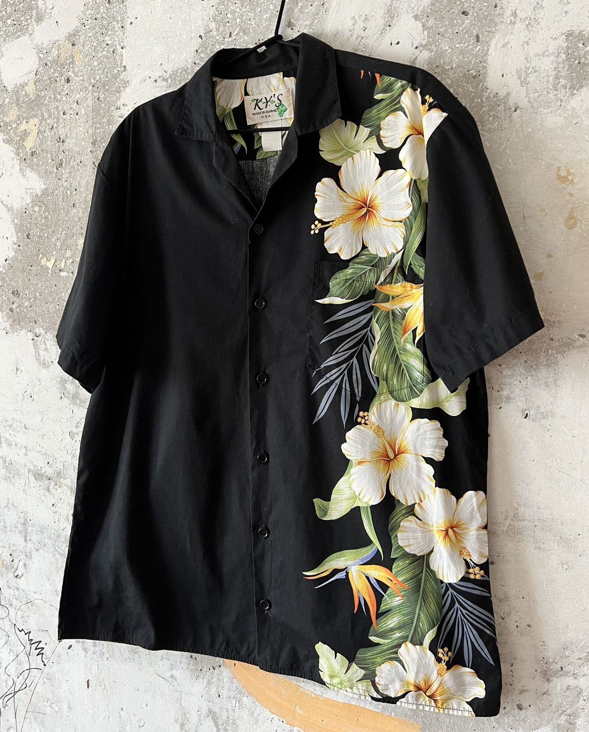 Vintage 90S KYS Crazy Big Logo Floral Hawaiian Style Button Up Shirt Size US M / EU 48-50 / 2 - 3 Thumbnail
