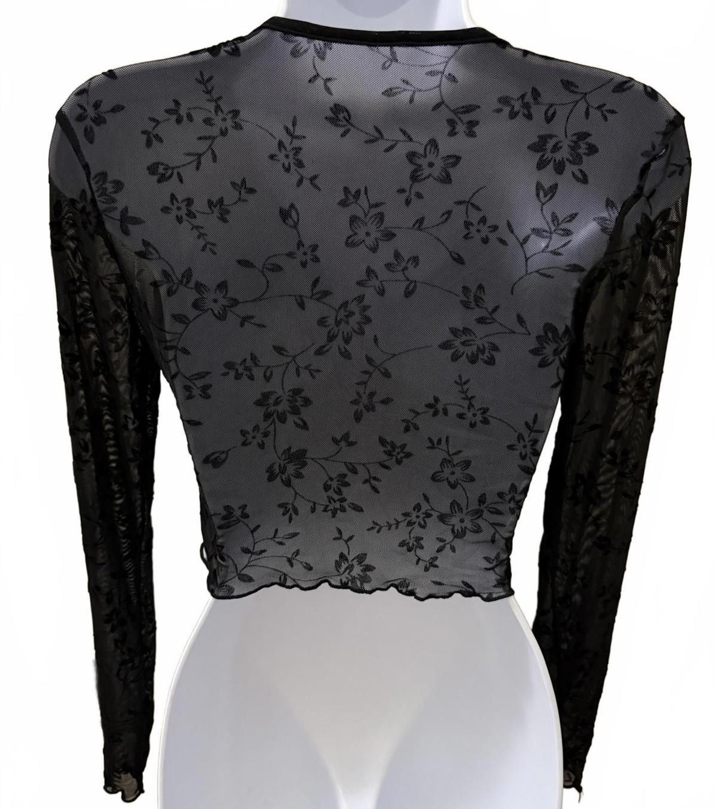 Other SHEIN Sheer Cover w/ Tie in Black (X-SMALL) Size XS / US 0-2 / IT 36-38 - 6 Thumbnail