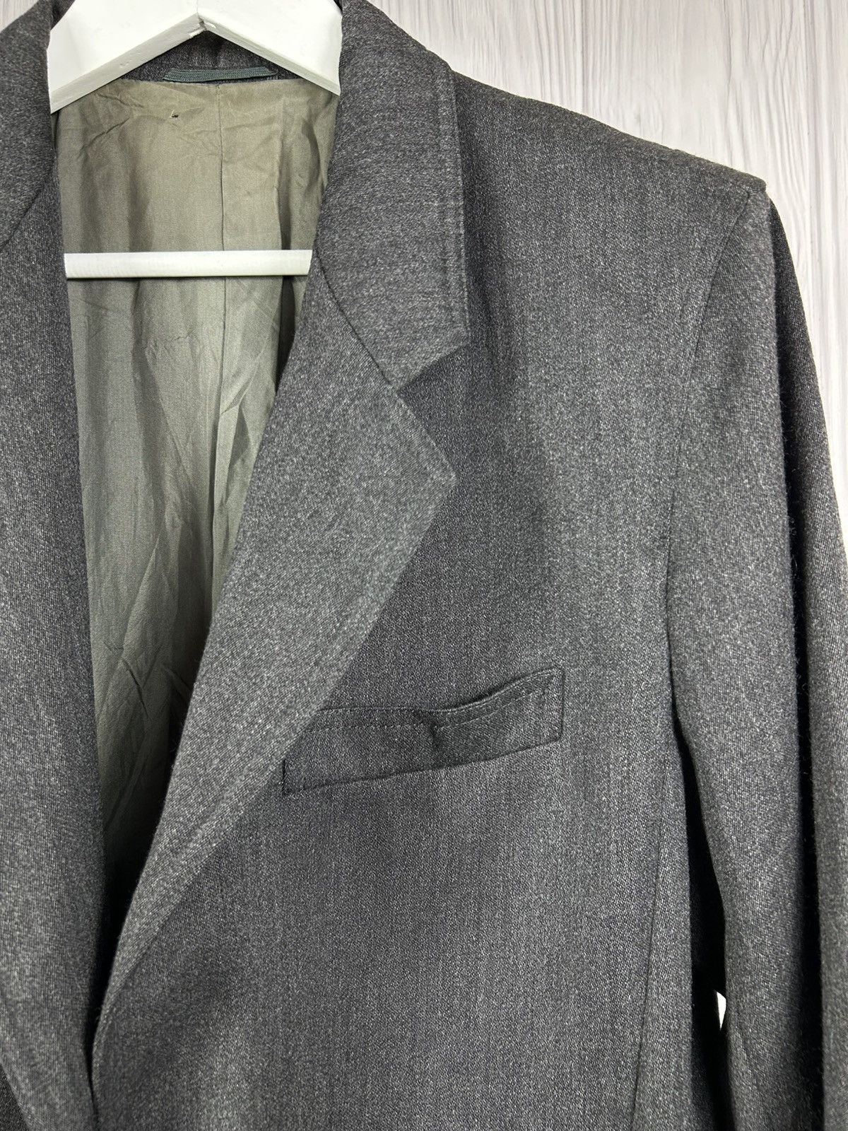 Max Mara Vintage MaxMara Grey Virgin Wool Blazer Jacket Made in Italy Size L / US 10 / IT 46 - 5 Thumbnail