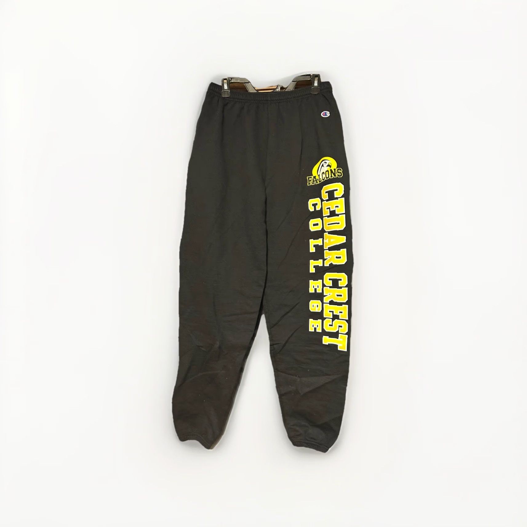 Champion VINTAGE Champion Cedar Crest College Falcons Sweatpants Adult Large Black Elastic Waist Drawstrings Athletic Tapered Leg Size US 33 - 3 Thumbnail