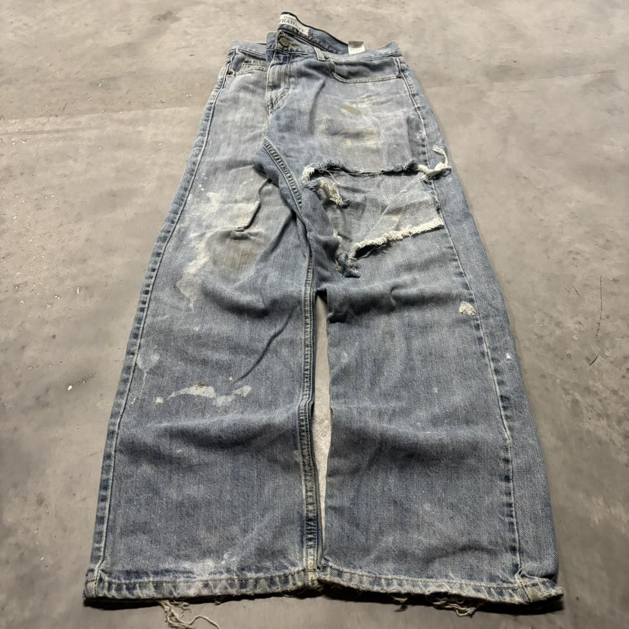 Tommy Hilfiger × Vintage Crazy Vintage Y2K/2000s Baggy Light Wash Distressed Tommy Hilfiger Denim Jeans! Size US 34 / EU 50 - 3 Thumbnail