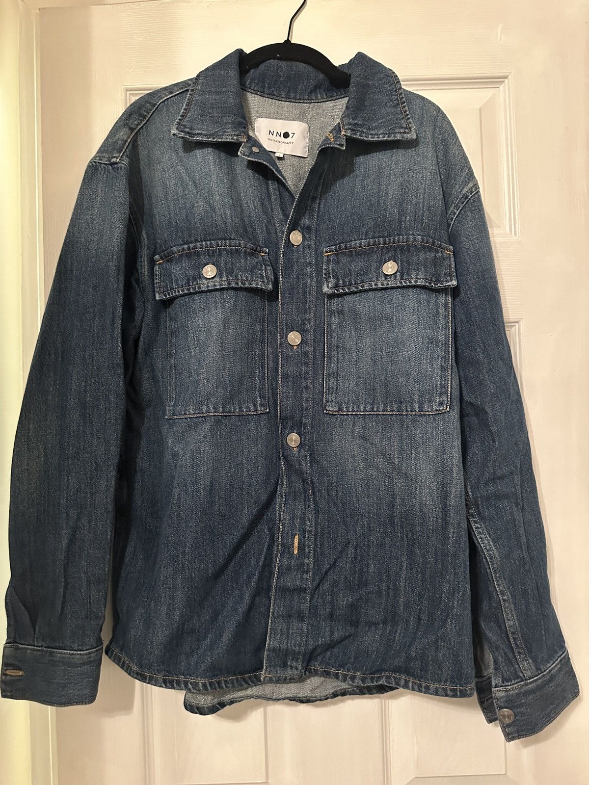 image of Nn07 Roger Denim Overhshirt in Blue, Men's (Size Small)