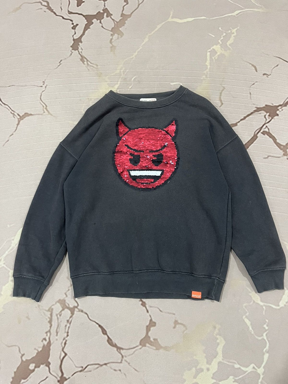 Zara Zara Boys Emoji Flip Sequin Devil Sweatshirt Black Size US XS / EU 42 / 0 - 1 Thumbnail