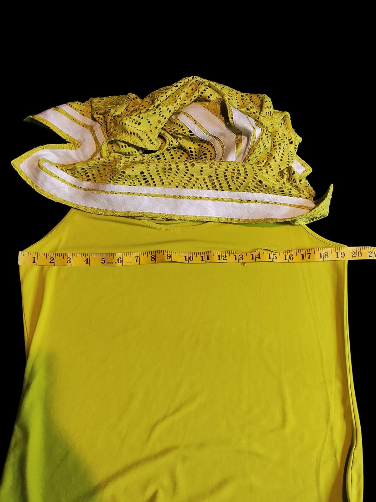 Other Peck & Peck Yellow Sleeveless Women's Tunic with White Trim Size M / US 6-8 / IT 42-44 - 8 Thumbnail