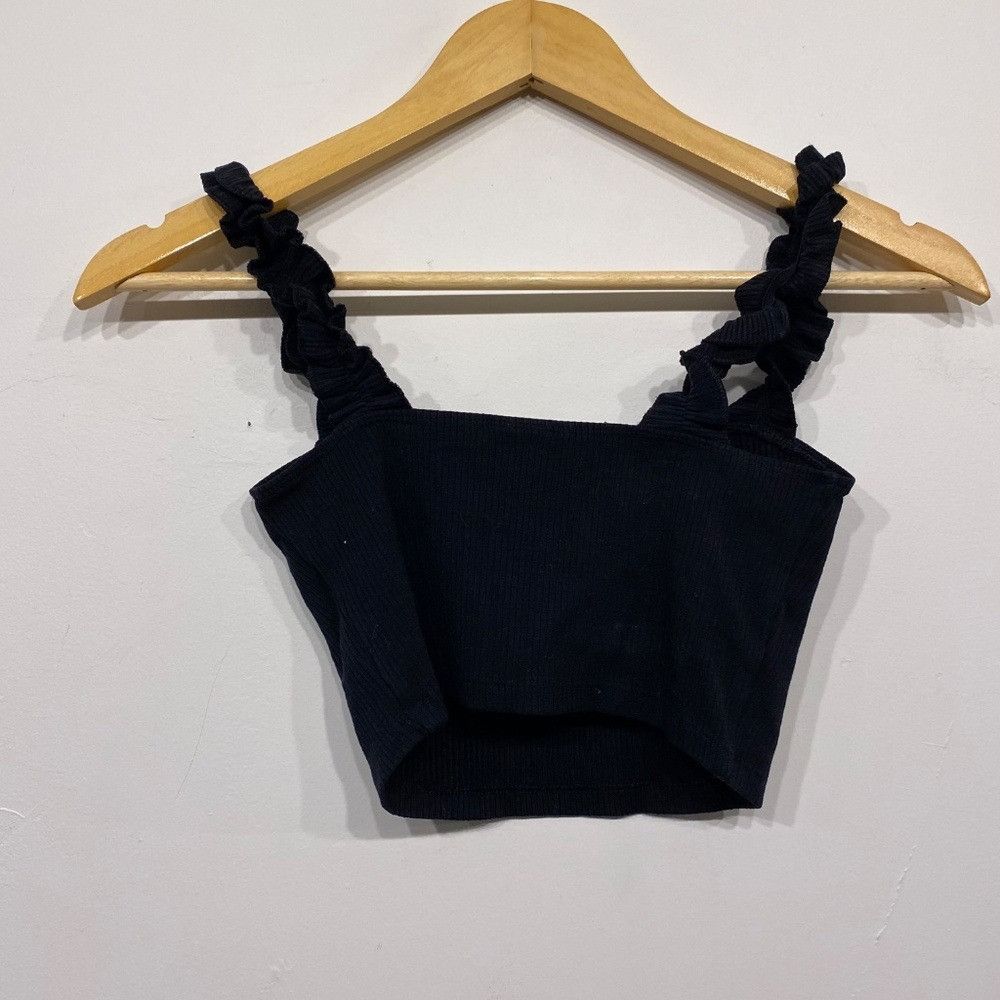 Aritzia Aritzia Sunday Best Firecracked Cropped Ribbed Ruffle Tank X Size XS / US 0-2 / IT 36-38 - 4 Thumbnail