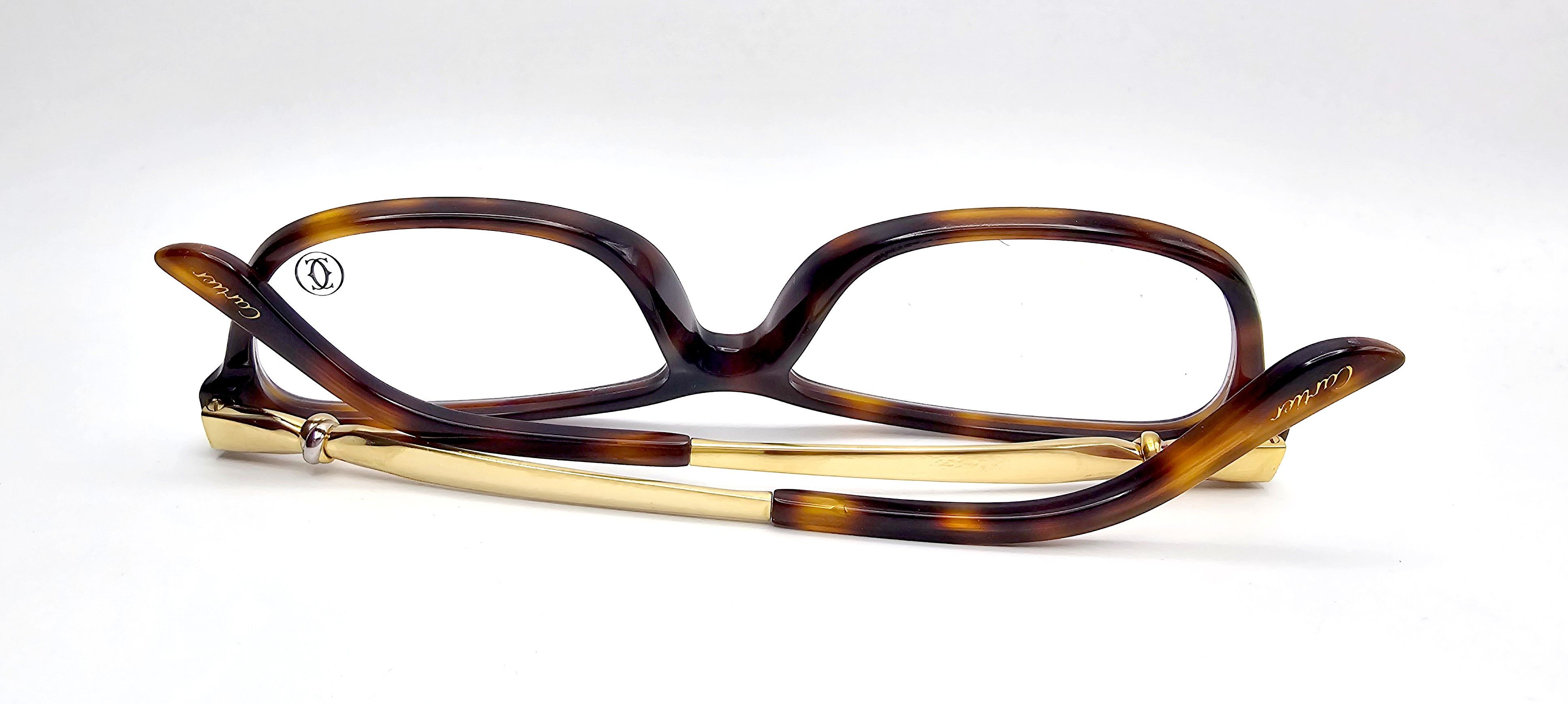 Cartier NEW Cartier Tortoise/Gold Eyeglasses EYE00129 Size ONE SIZE - 8 Thumbnail