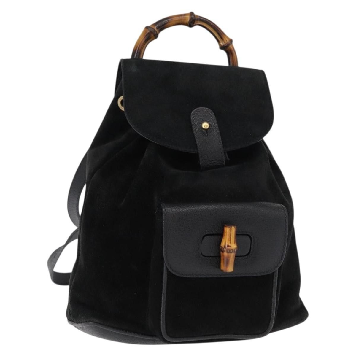 Gucci Gucci Vintage Bamboo Backpack Suede Size ONE SIZE - 1 Thumbnail