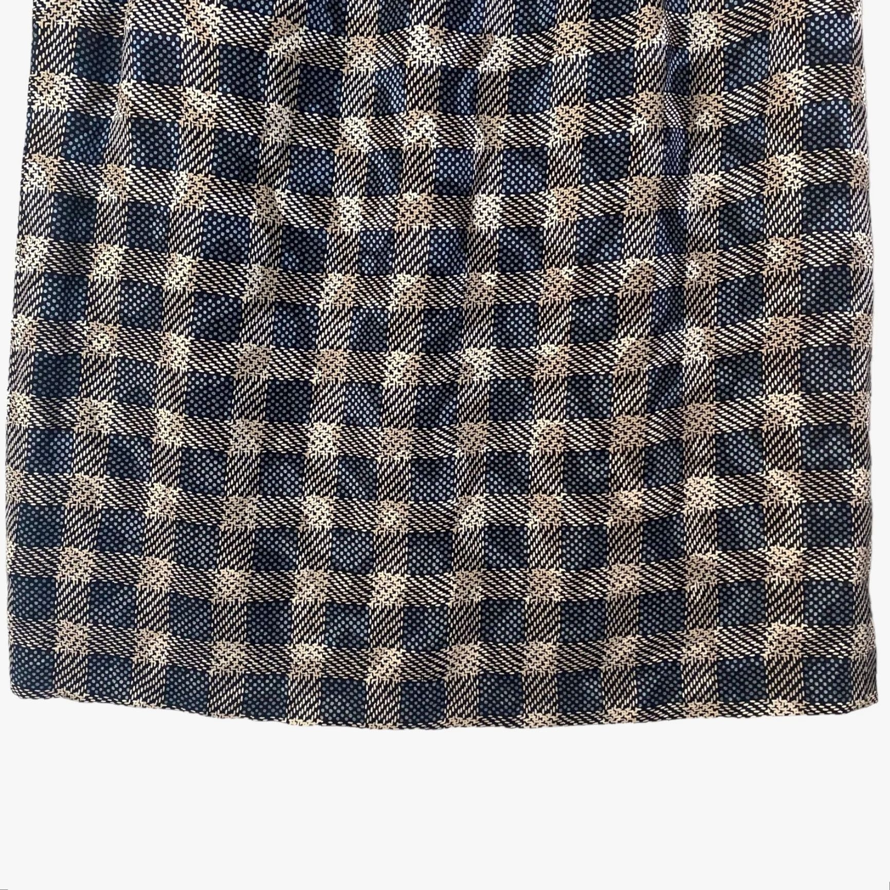 Neiman Marcus VINTAGE Neiman Marcus Lisa & Scott Plaid Silk Mini Skirt Women's Size 4 Brown Pencil Slit 23" Short Preppy Retro Size 27" / US 4 / IT 40 - 6 Thumbnail