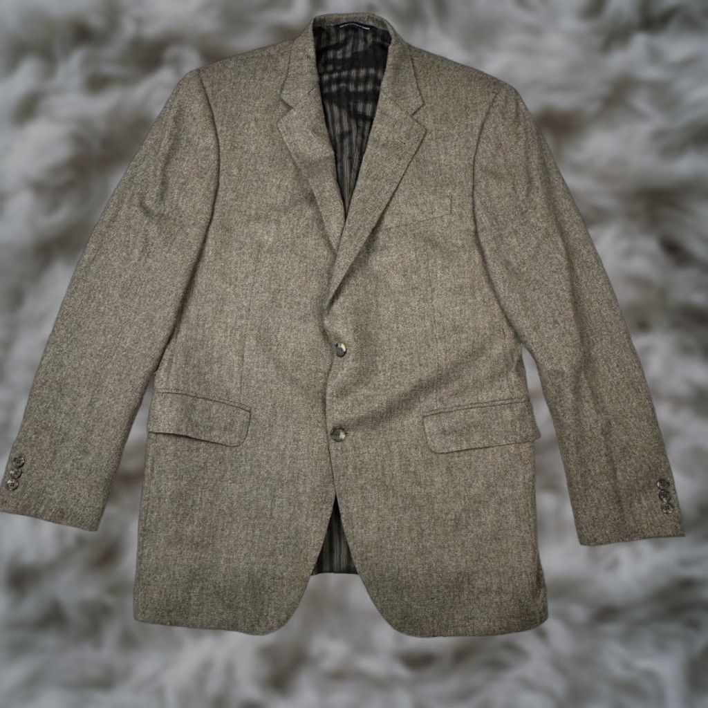 Vintage Coppley Blazer Men 2-Button 100% Wool Brown 42R Regular Jacket Coat Solid Notch Lapel Mens Size 42R - 1 Thumbnail