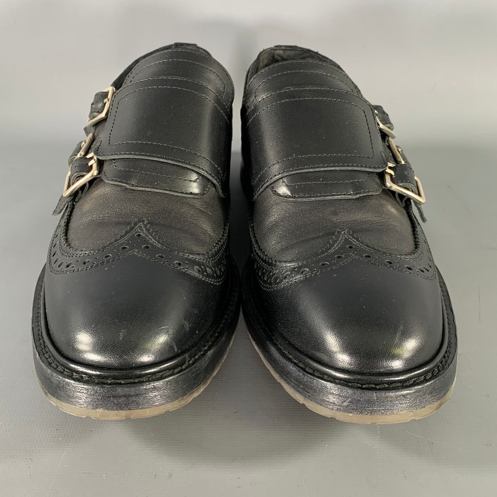 Alexander McQueen ALEXANDER MCQUEEN Size 9 Black Leather Monk Strap Loafers Size US 9 / EU 42 - 4 Thumbnail