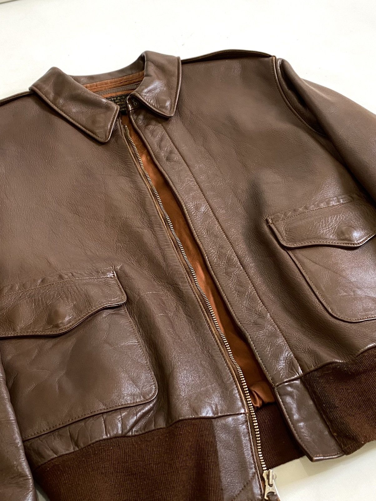 Buzz Rickson's Buzz Ricksons Army Air Force A2 Leather Jacket WWII 🇺🇸 Size US M / EU 48-50 / 2 - 5 Thumbnail