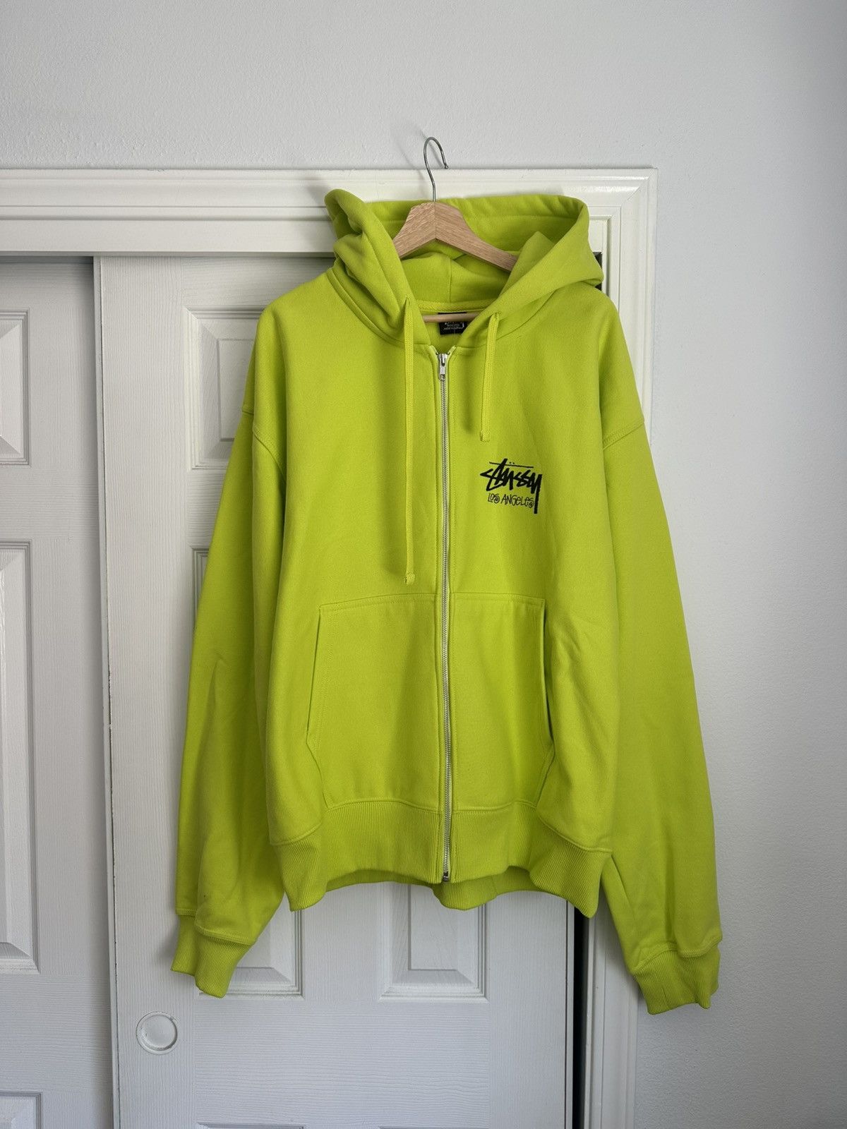 Stussy Green Zip Up Hoodie | Grailed