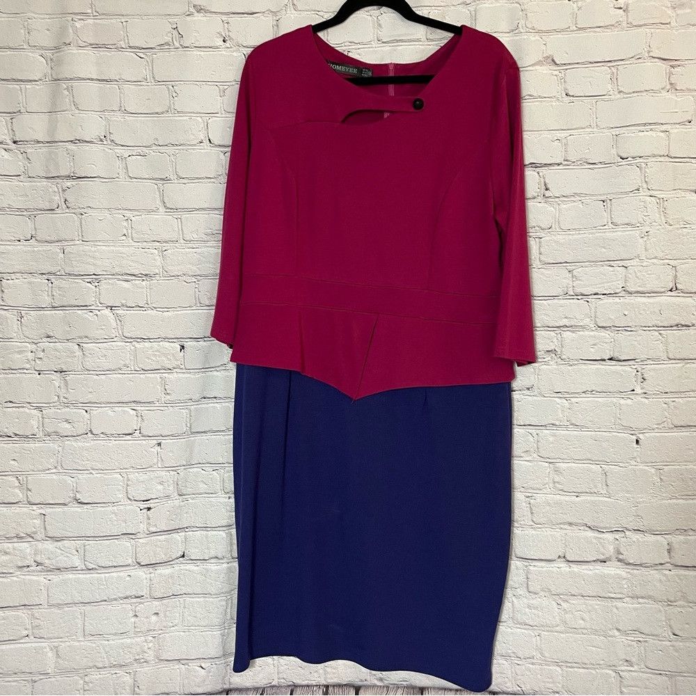 Other NWT New HOMEYEE Elegant Cut Out 3/4 Sleeve Business Pencil Size XXL / US 16-18 / IT 52-54 - 8 Thumbnail
