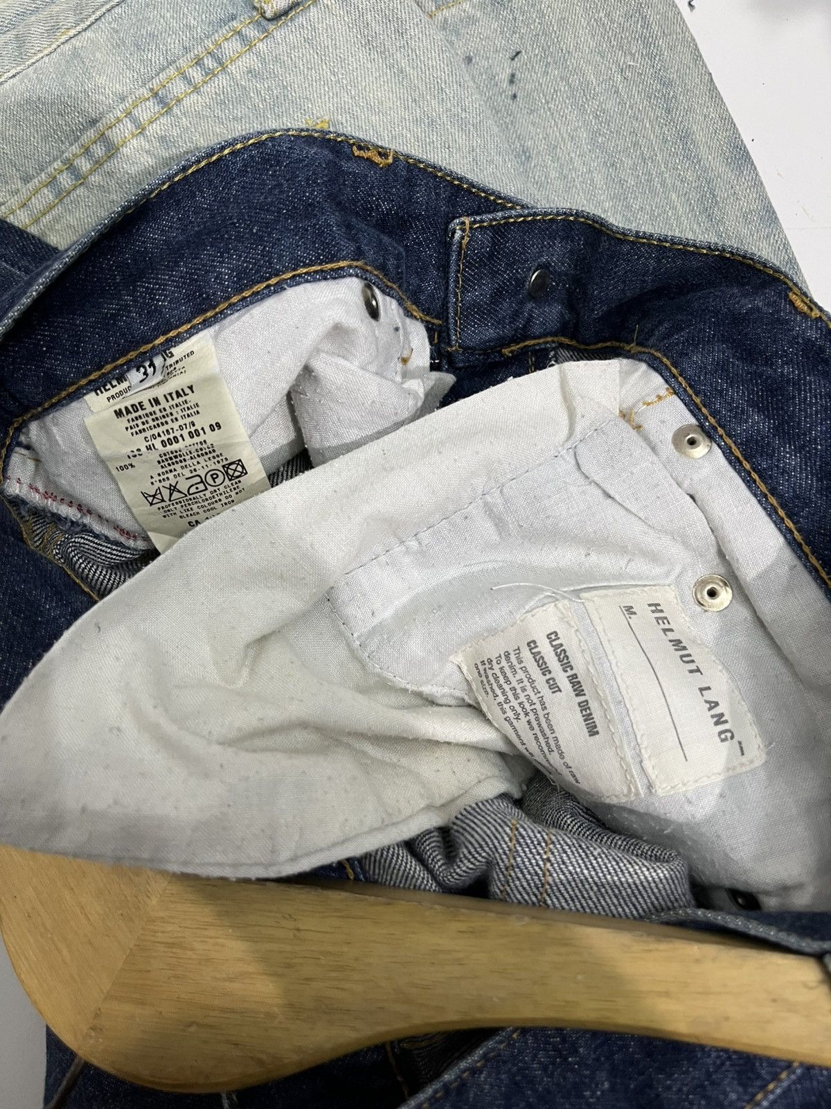 Helmut Lang Helmut lang paint acid distressed raw denim Size US 31 - 9 Thumbnail