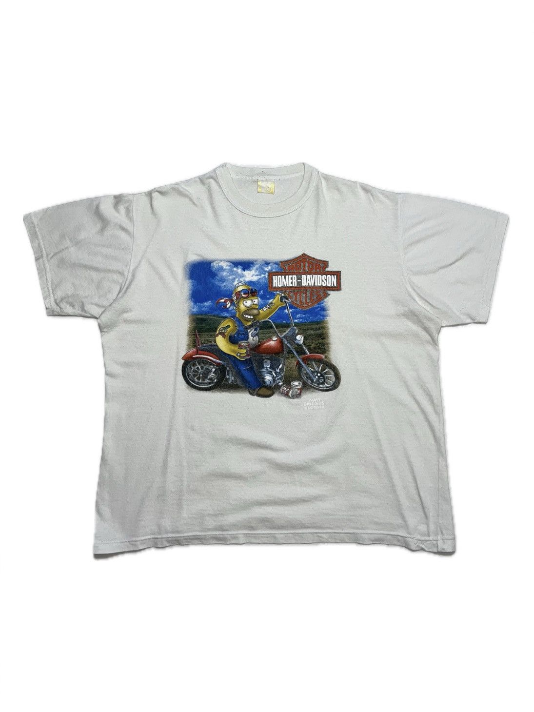 Harley Davidson Vintage 90’s The Simpsons x Harley Davidson boxy fit tee Size US L / EU 52-54 / 3 - 1 Thumbnail