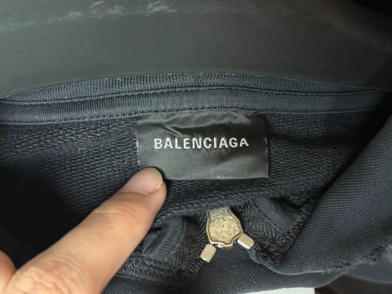Balenciaga Balenciaga Tape Logo Zip-Up Hooded Sweatshirt Jacket Size US S / EU 44-46 / 1 - 4 Thumbnail