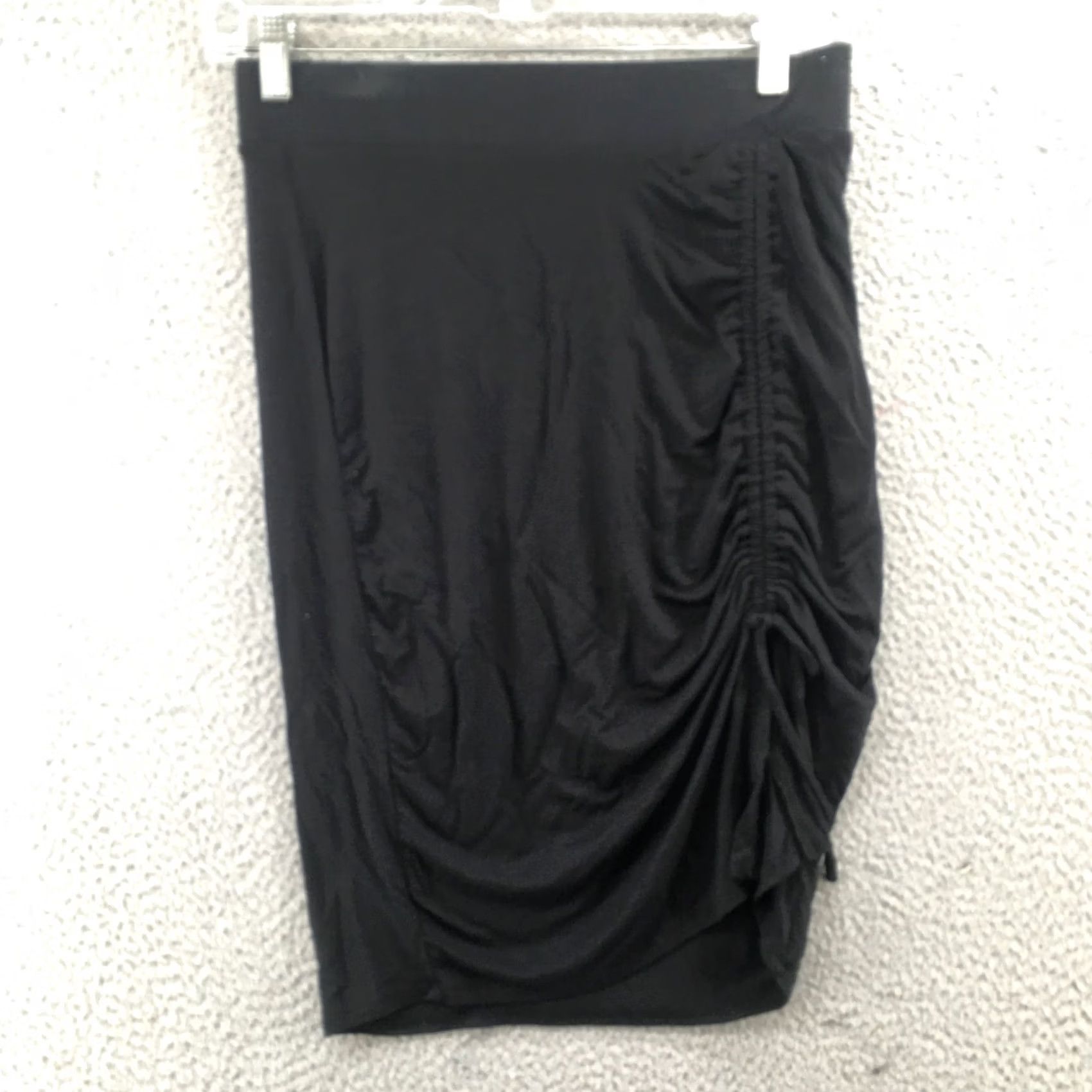 Vintage Maurices Asymmetrical Midi Skirt Womens XS Solid Rayon Blend Black Casual NEW Size 26" / US 2 / IT 38 - 2 Thumbnail