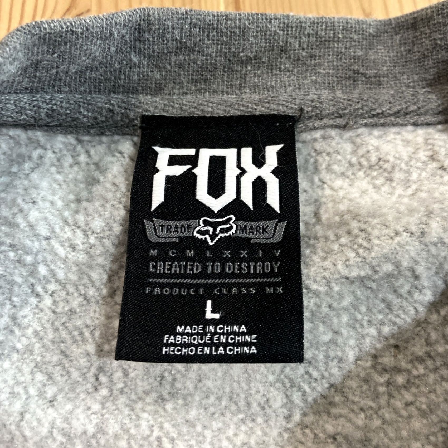 Vintage VINTAGE Fox Moto Sweater Cyber Grunge Goth Skate Gray Mens L Size US L / EU 52-54 / 3 - 3 Thumbnail