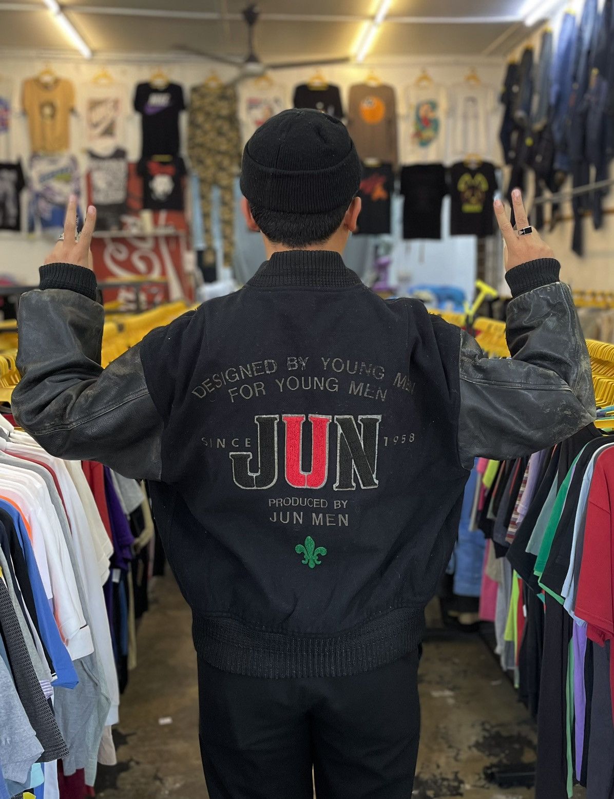 Issey Miyake JunMen By Jun Takahashi Sleeve Leather Varsity Bomber Jacket Size US M / EU 48-50 / 2 - 3 Thumbnail