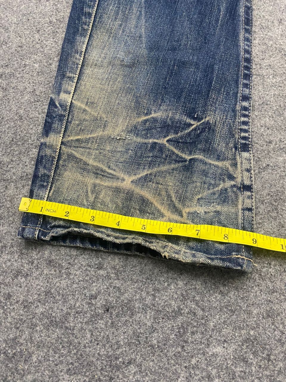 If Six Was Nine 💥Flare💥Vintage Rattle Trap Acid Wash Distressed Denim Size US 30 / EU 46 - 5 Thumbnail