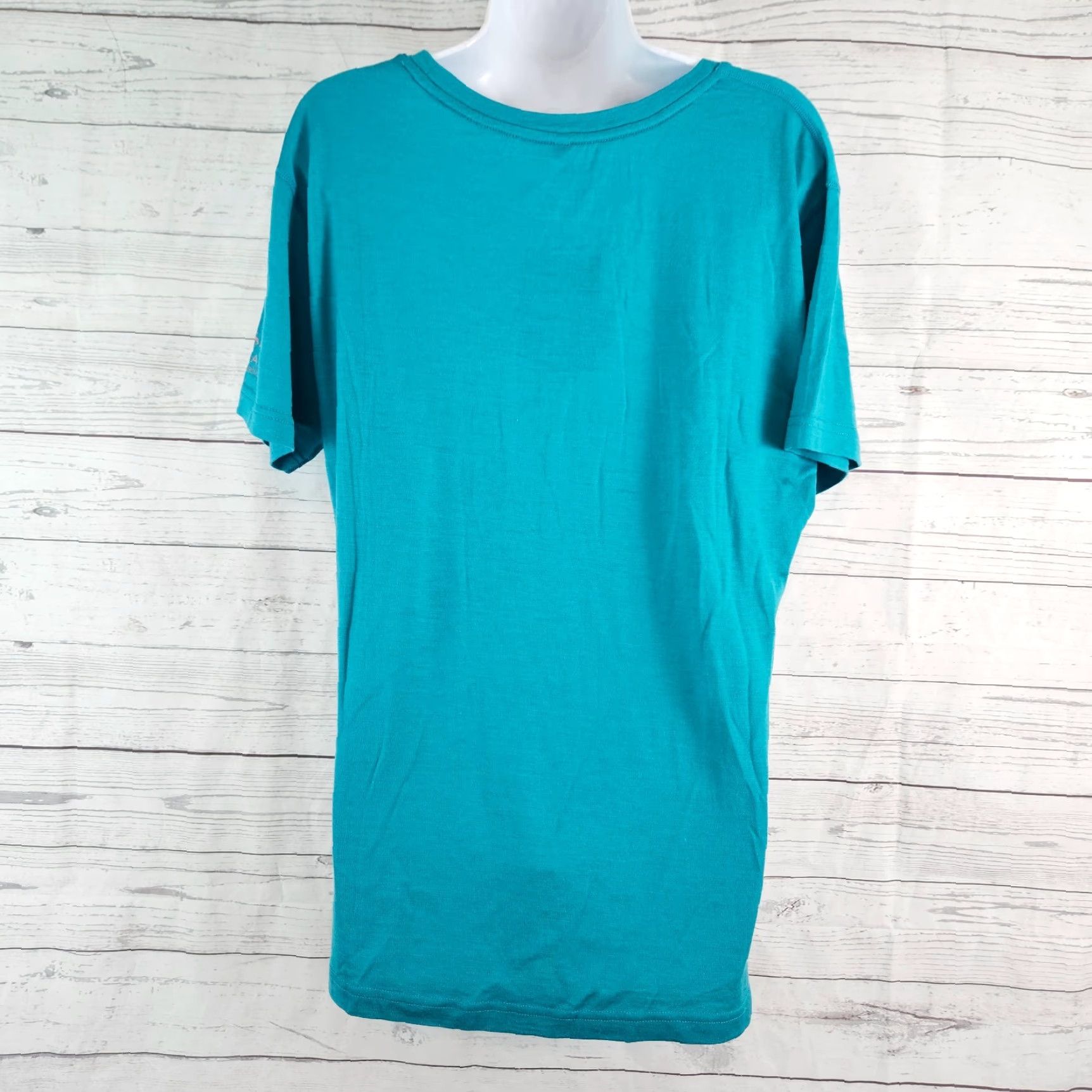 Vintage Kia Kaha Womens Merino Wool Tee Sz XL Blue Pink Feather Short Sleeve Shirt Womens XL Merino Wool Tee Size 40" / US 18 - 4 Thumbnail