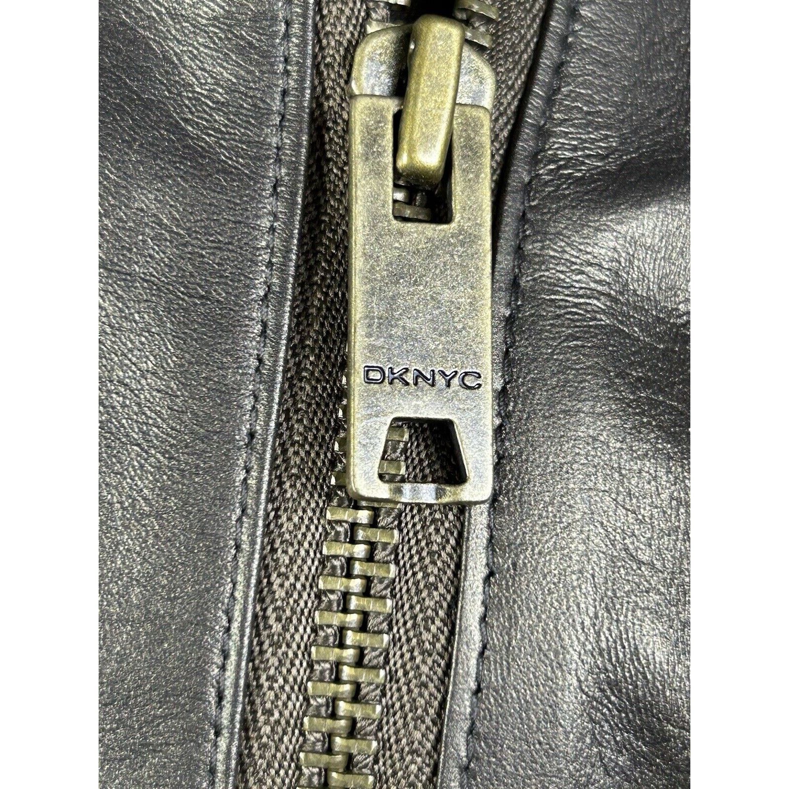 DKNY DKNYC Chinese Lambskin Leather Women Moto Jacket Iridescent Size S / US 4 / IT 40 - 2 Thumbnail