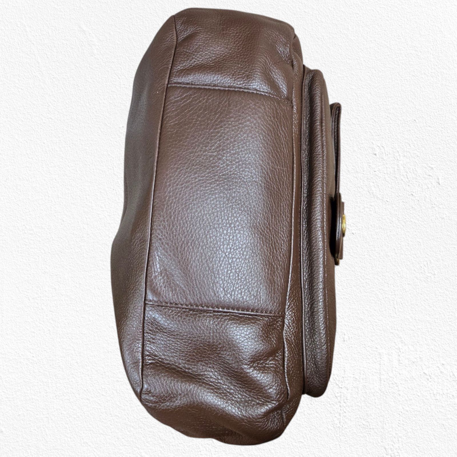 Ugg Y2K UGG Pebbled Leather Chocolate Brown Slouchy Tote Size ONE SIZE - 11 Thumbnail