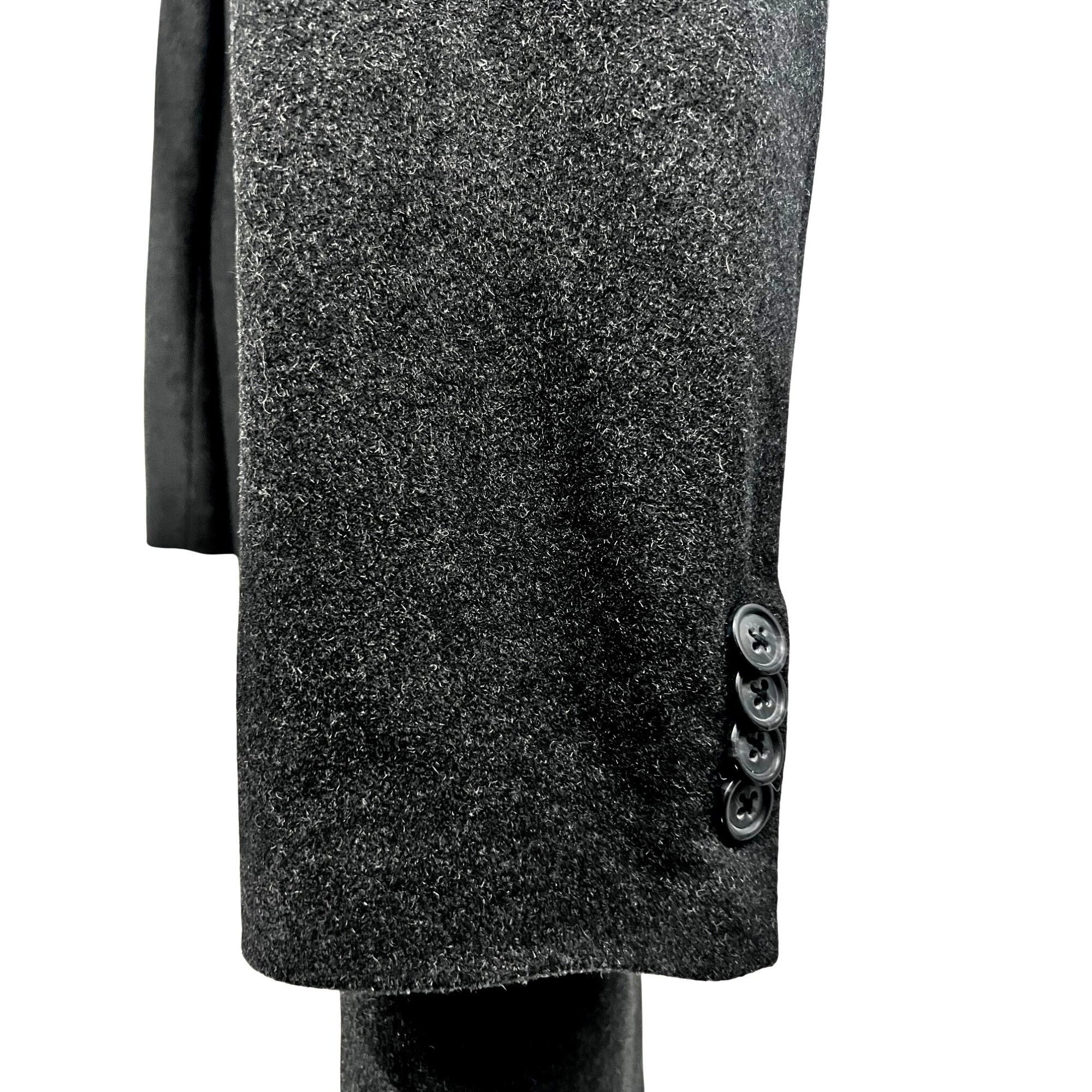 Vintage Mens Cashmere Charcoal Gray Black Wool Zip Button Up Lined L Size US L / EU 52-54 / 3 - 9 Thumbnail