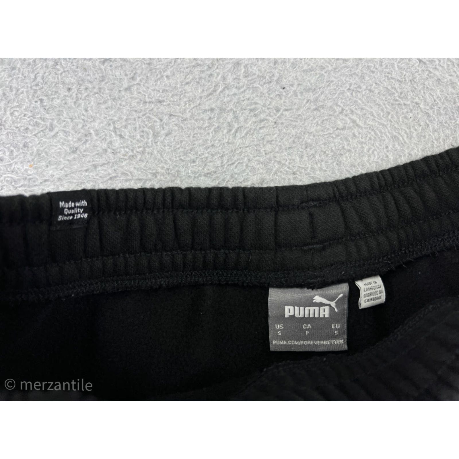 Puma Puma Shorts Womens Small Black Running Gym 100% Cotton Athletic Logo Shirt - Womens Athletic Shorts Black 90s? Size 28" / US 6 / IT 42 - 3 Thumbnail