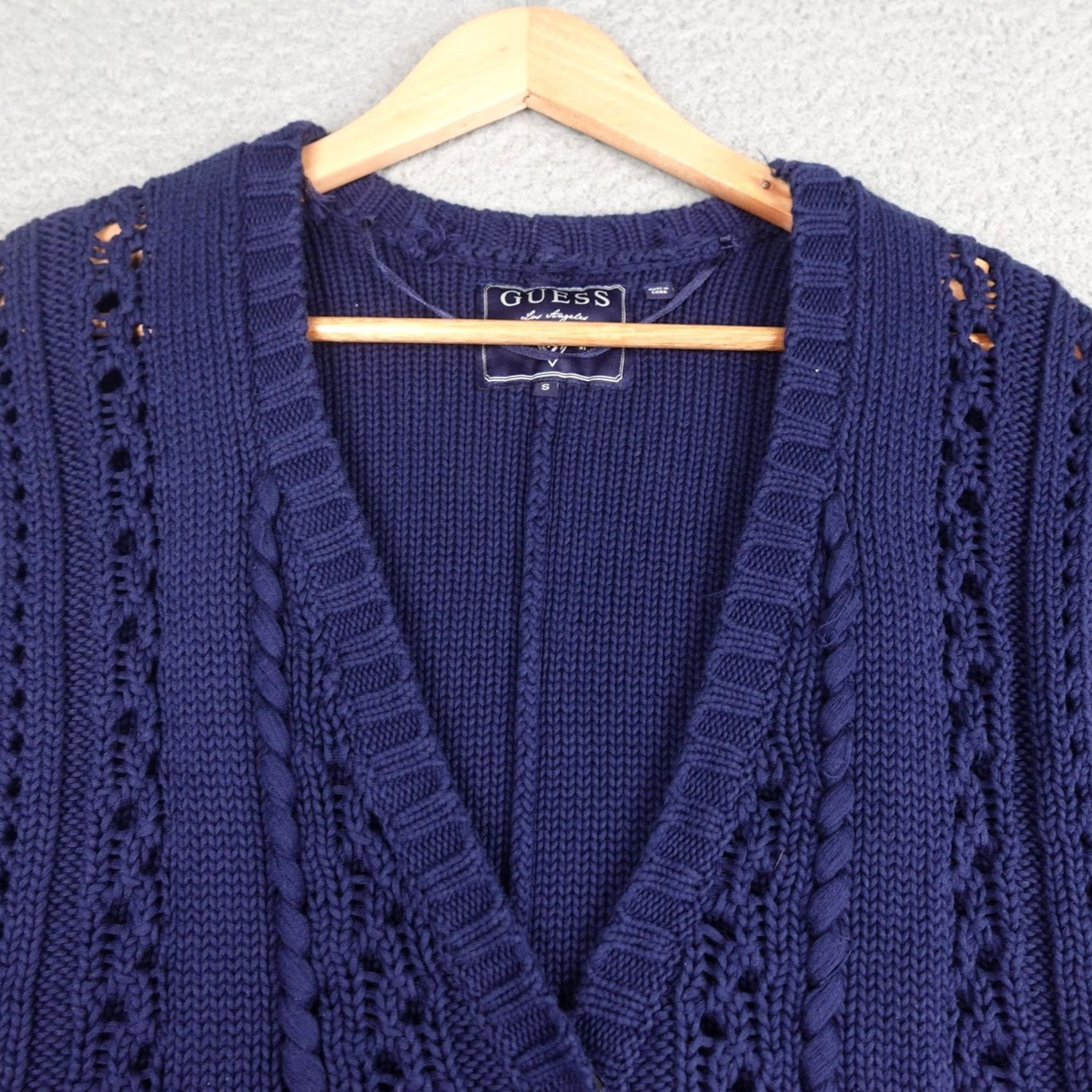 Guess VINTAGE Guess Cardigan Sweater Womens Small Blue Open Knit Short Sleeve Button Beach Size S / US 4 / IT 40 - 4 Thumbnail