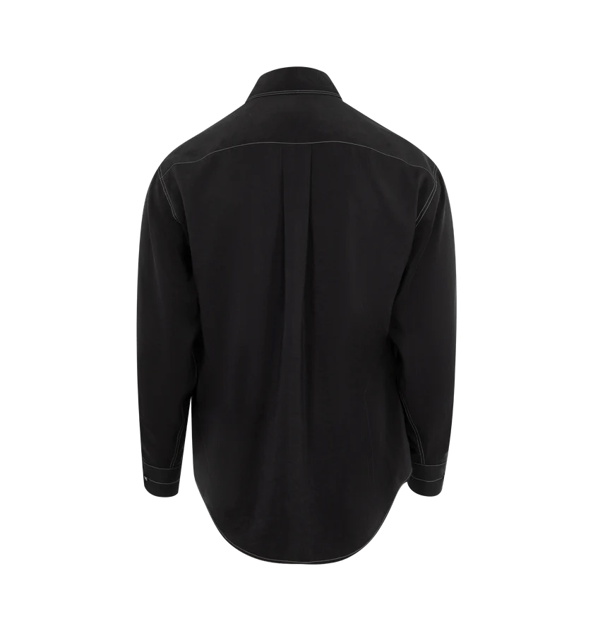 Lemaire o1h1sh11224 Contrast Stitch Easy Shirt in Black Size US M / EU 48-50 / 2 - 3 Thumbnail