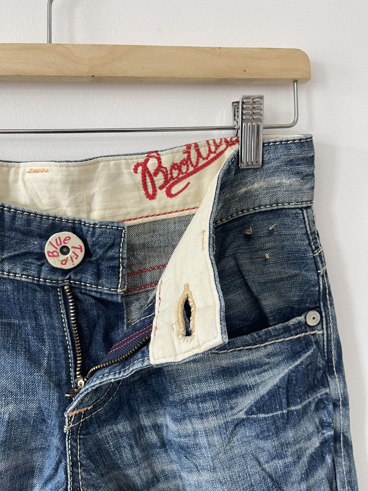 Edwin Rare Vintage EDWIN Blue Trip Boot Cut Flare Japan Denim Size 28" / US 6 / IT 42 - 16 Thumbnail