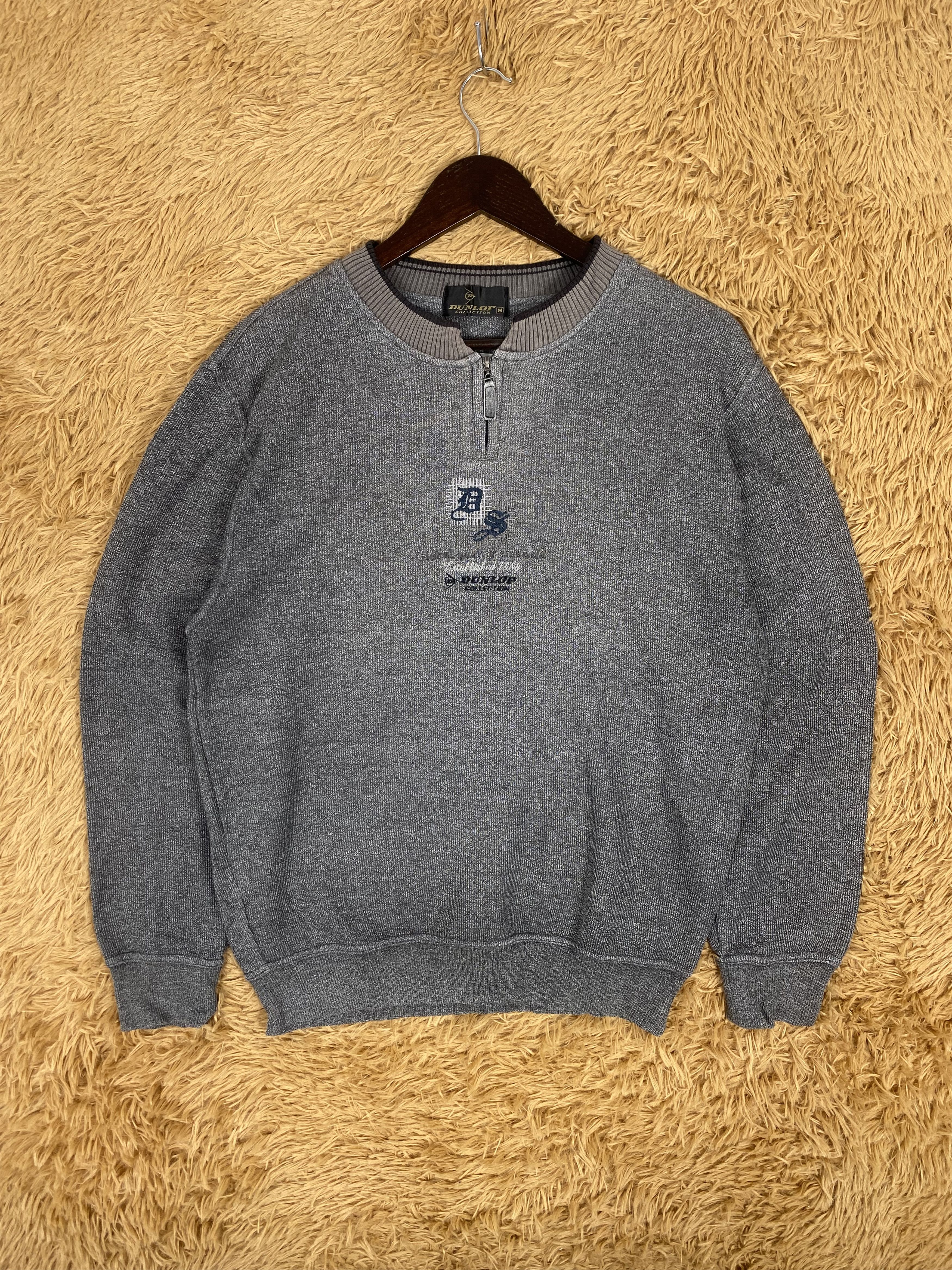 Dunlop Vintage Dunlop Half Zipper Sweatshirts PS0025 Size US S / EU 44-46 / 1 - 1 Thumbnail