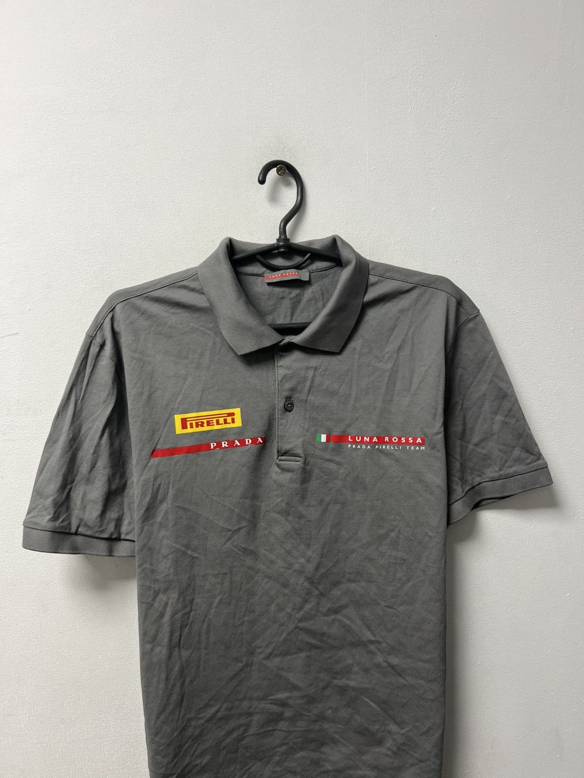Prada Prada Luna Rossa Mens Polo Luxury Shirt Size M Gray Size US M / EU 48-50 / 2 - 2 Thumbnail