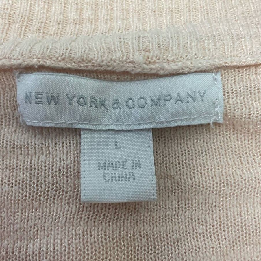 Other New York & Company Large V-Neck Long Sleeve Cotton Sweater Size L / US 10 / IT 46 - 5 Thumbnail