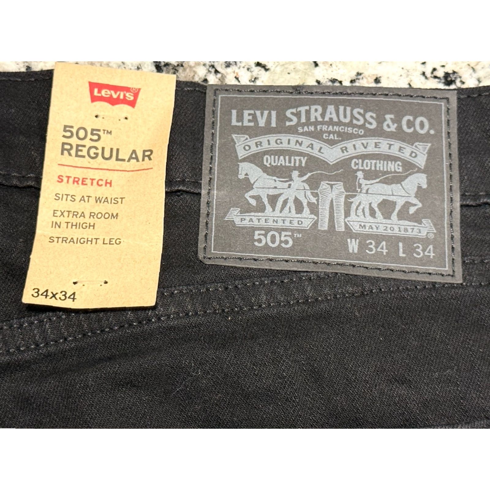 Levi's VINTAGE Levi's 505 Jeans Men Size 34x33.5 Black Straight Leg Cotton Denim Regular Fit Size US 34 / EU 50 - 6 Thumbnail