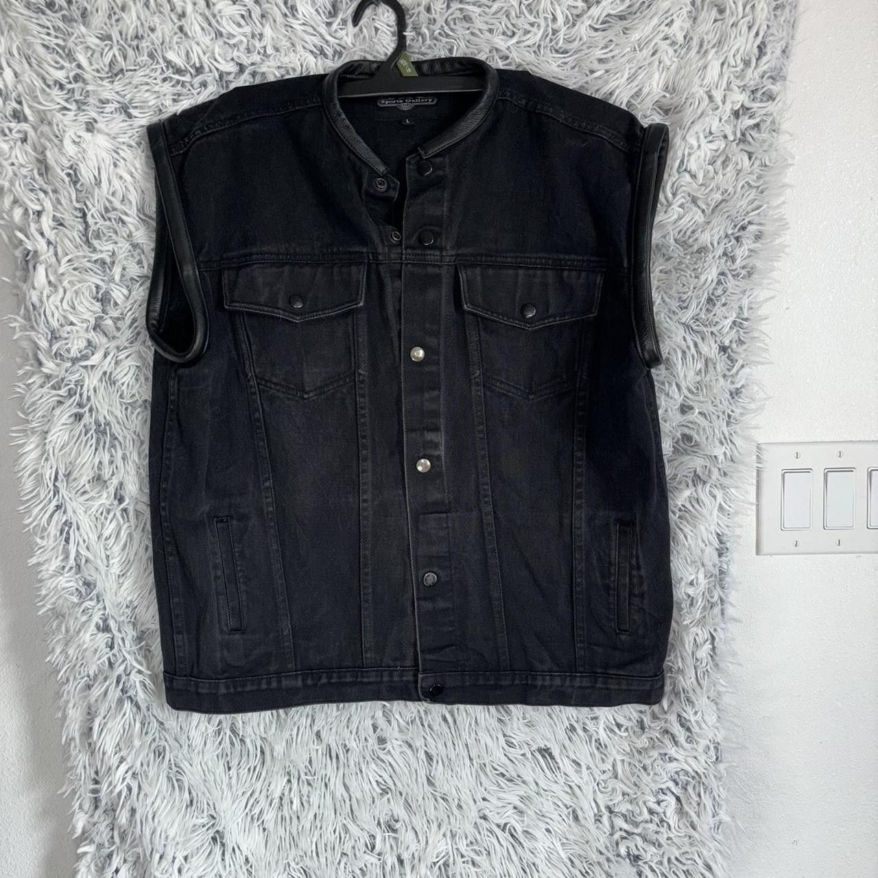 Other Black and grey denim vest with angel wings design Size US L / EU 52-54 / 3 - 2 Thumbnail