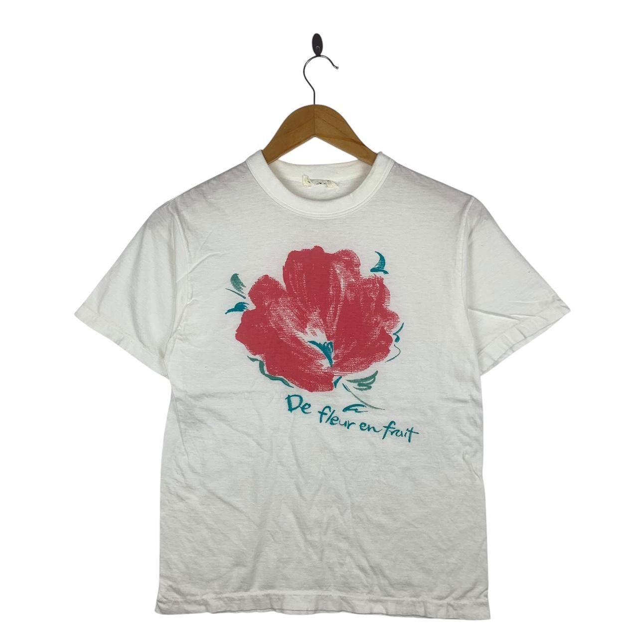 Vintage Vintage DE FLEUR EN Frait Flower Drawing Painting Tee Shirt Size S / US 4 / IT 40 - 1 Thumbnail