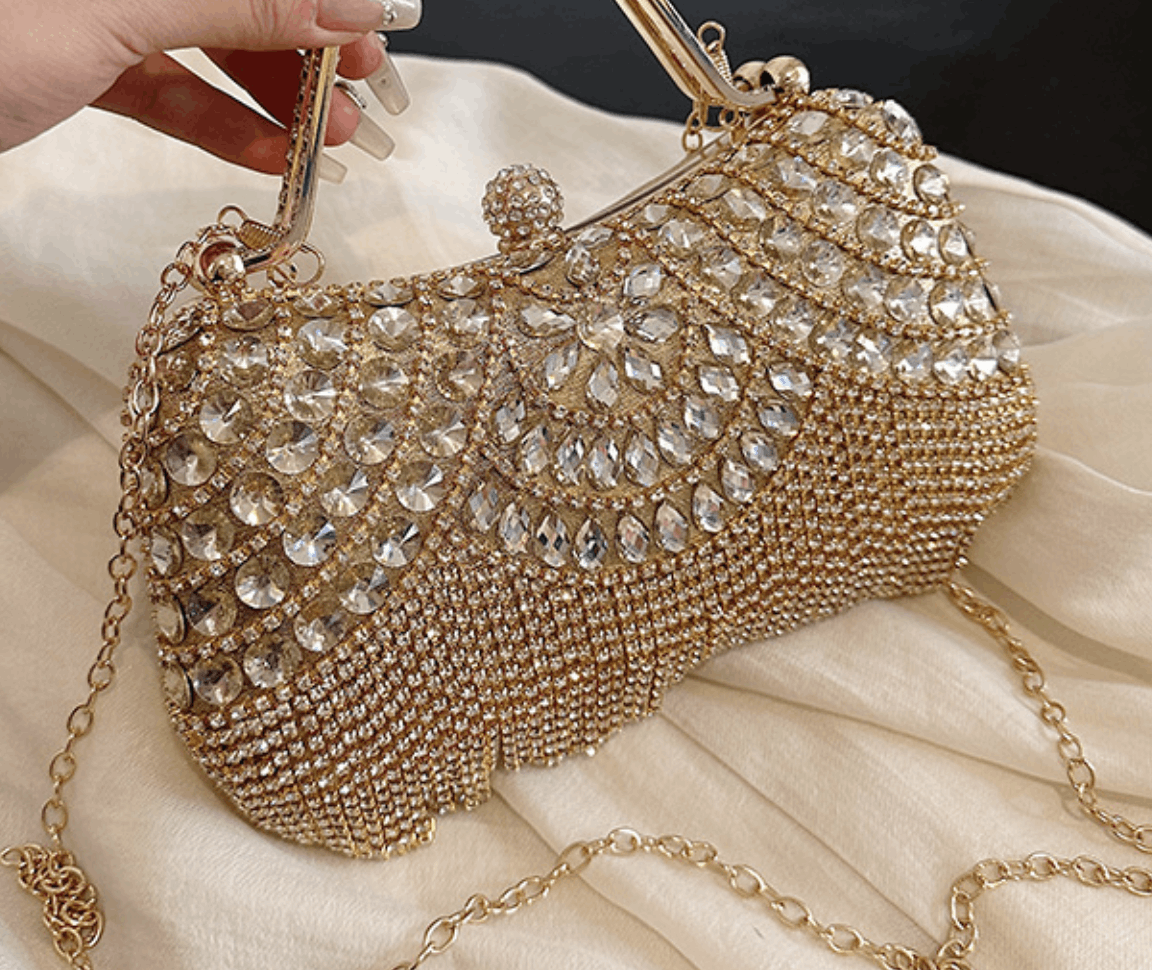 Japanese Brand Rhinestone Tassel Evening Clutch Bag Size ONE SIZE - 1 Thumbnail
