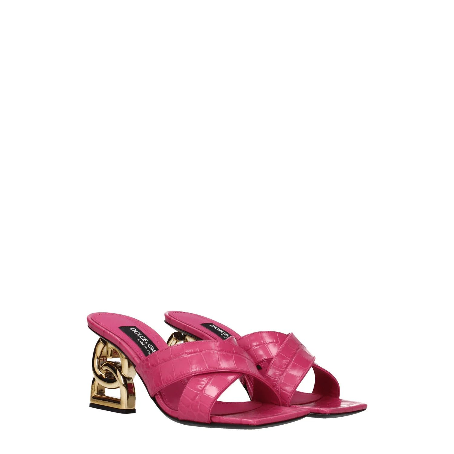 Dolce & Gabbana ob1o1e1124 Leather Sandals in Pink/Cyclamen Size US 7 / IT 37 - 2 Thumbnail