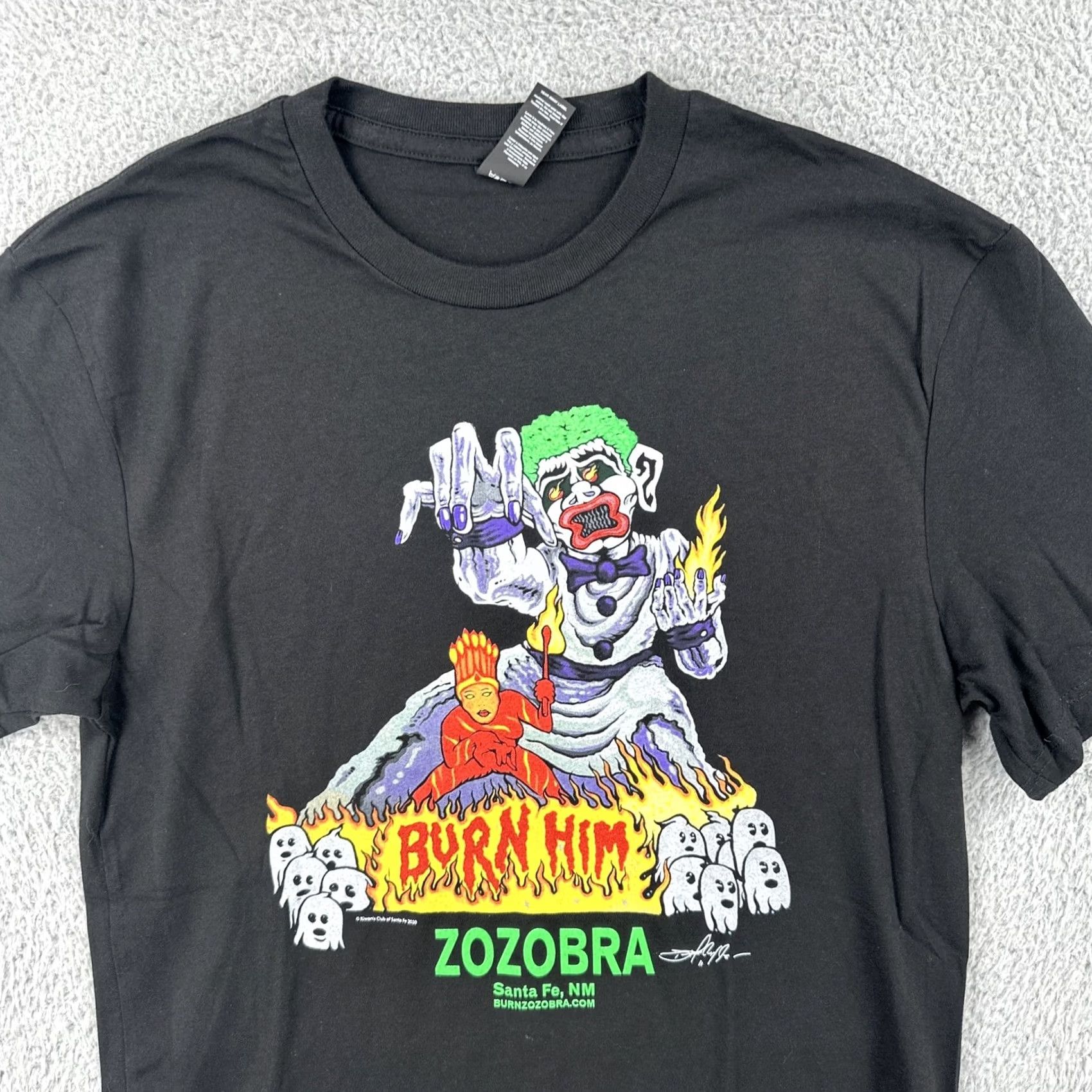 Vintage Kiwanis Club Of Santa Fe 2020 Zozobra Santa Fe NM Burn Him Tee Black Shirt Small Mens Size US S / EU 44-46 / 1 - 4 Thumbnail
